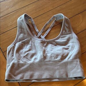 Velocity Taupe Crisscross Seamless Sports Bra